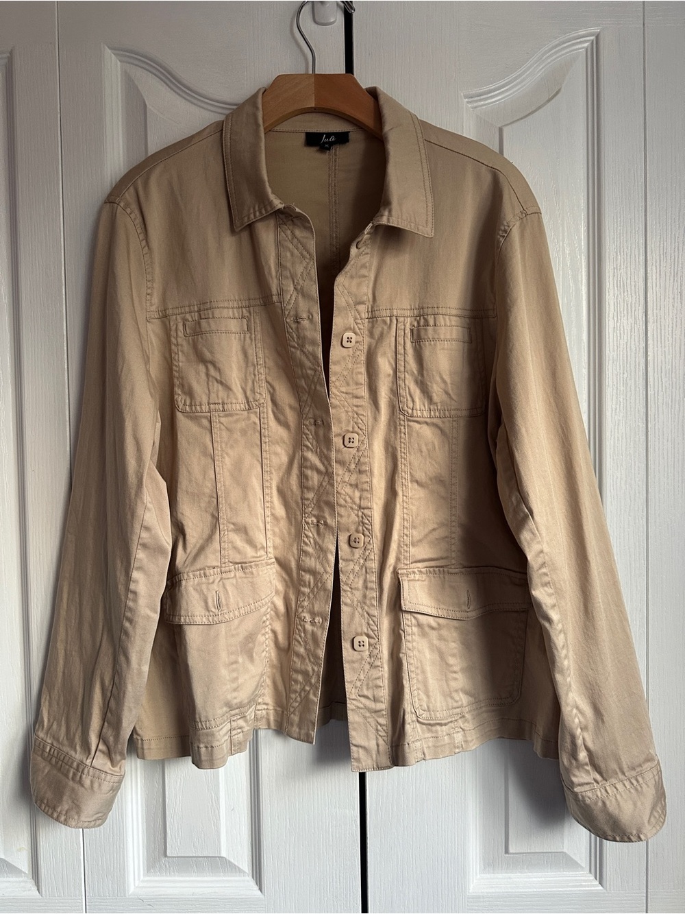 Women's Light Beige Utility Blazer Jacket XL